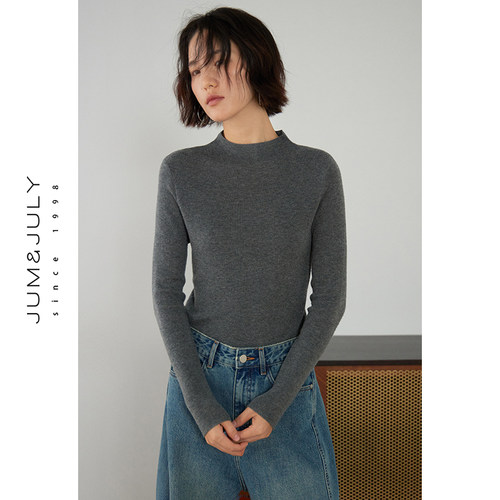 设计感2024新款半高领针织上衣