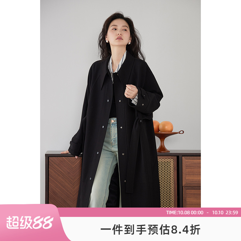 嘉茱莉长款英伦高级感风衣