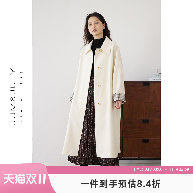 嘉茱莉长款英伦高级感风衣