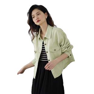 嘉茱莉2025春季新款休闲夹克短外套女美式复古牛仔外套上衣小个子