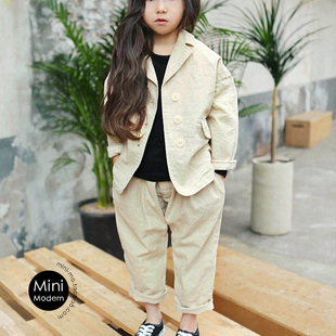 清仓:韩国制春秋男女童舒适哈伦大PP萝卜裤休闲松垮工装长袖外套