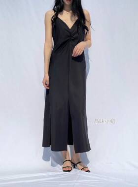 韩国直邮包邮2021年春季女装东大门 sans前开叉吊带连衣裙