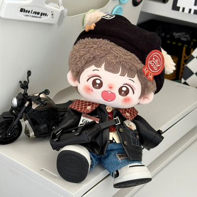 20cm棉花娃娃衣服帅酷学院风娃衣套装无属性玩偶服替换装日常包邮