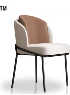 北欧后现代轻奢餐椅家用软包酒店餐桌椅休闲餐厅简约皮革靠背凳子