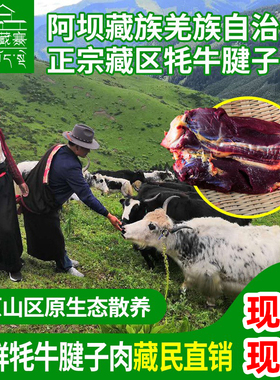 卡卡藏寨散养现杀新鲜藏牦牛肉腱子肉腿肉直销298元5斤顺丰包邮，
