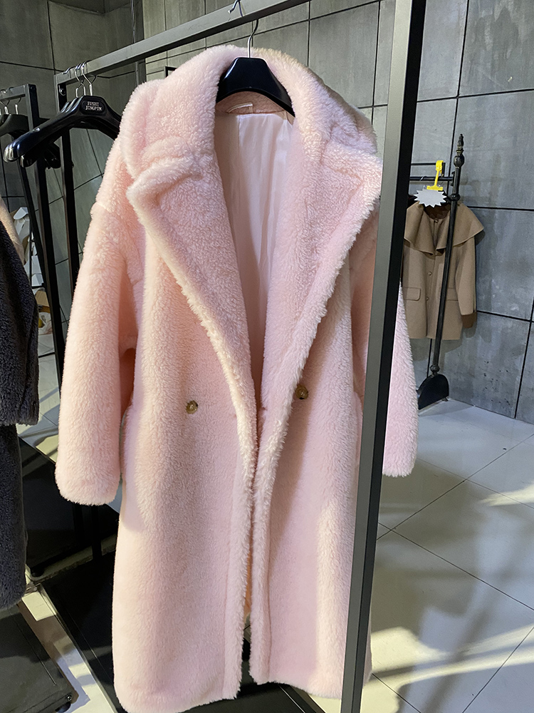 羊驼绒中长款明星同款皮草大衣