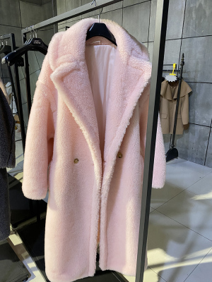 羊驼绒中长款明星同款皮草大衣