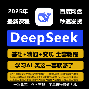 DeepSeek教程视频课电子版指令大全完整版炒股自媒体应用赚钱变现
