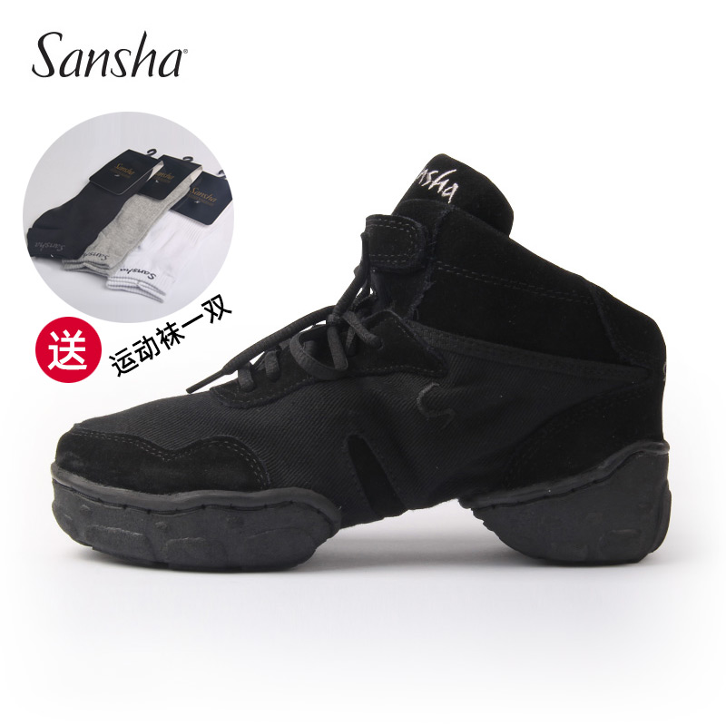 正品法国sansha三沙帆布面舞蹈鞋