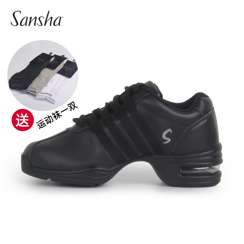 Sansha三沙牛皮广场舞鞋现代舞鞋