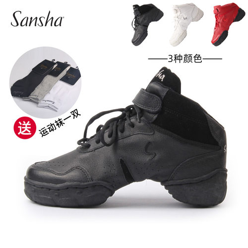 Sansha三沙真皮软底现代舞鞋B52L
