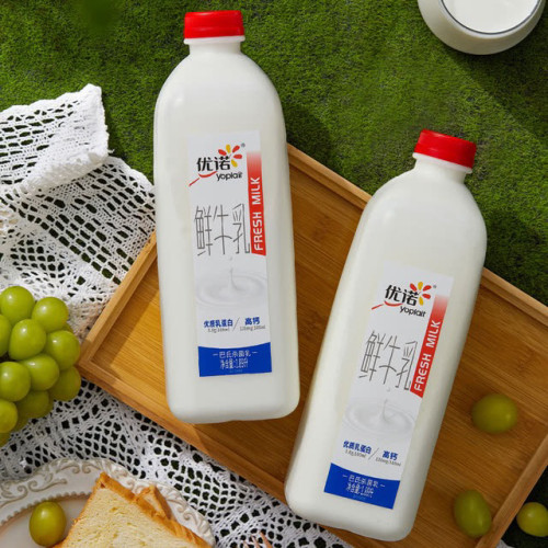 优诺鲜牛乳1.89L/瓶巴氏杀菌乳全脂纯牛奶3.8g蛋白质