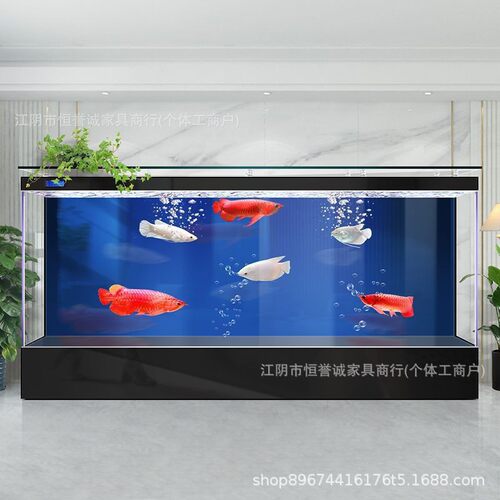 新款玻璃鱼缸水族箱靠墙客厅家用落地方形公司中大型过滤循环生态