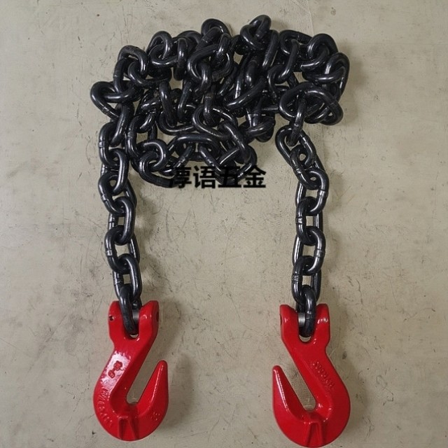 双钩起重锰钢链条石材捆绑铁链吊具拉紧器双抓钩吊链货物吊装索具