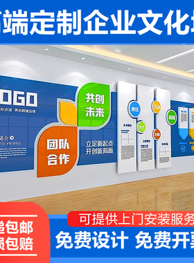 创意科技网络公司展厅设计企业简介办公室形象装饰3d立体文化墙贴