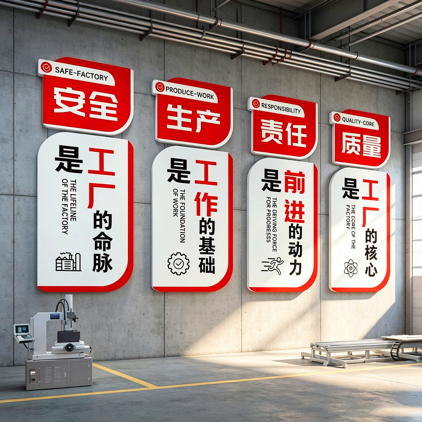 安全生产质量宣传标语工厂墙贴
