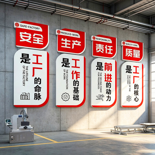 安全生产质量宣传标语工厂墙贴