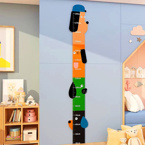 卡通狗测量身高贴装饰卧室贴纸