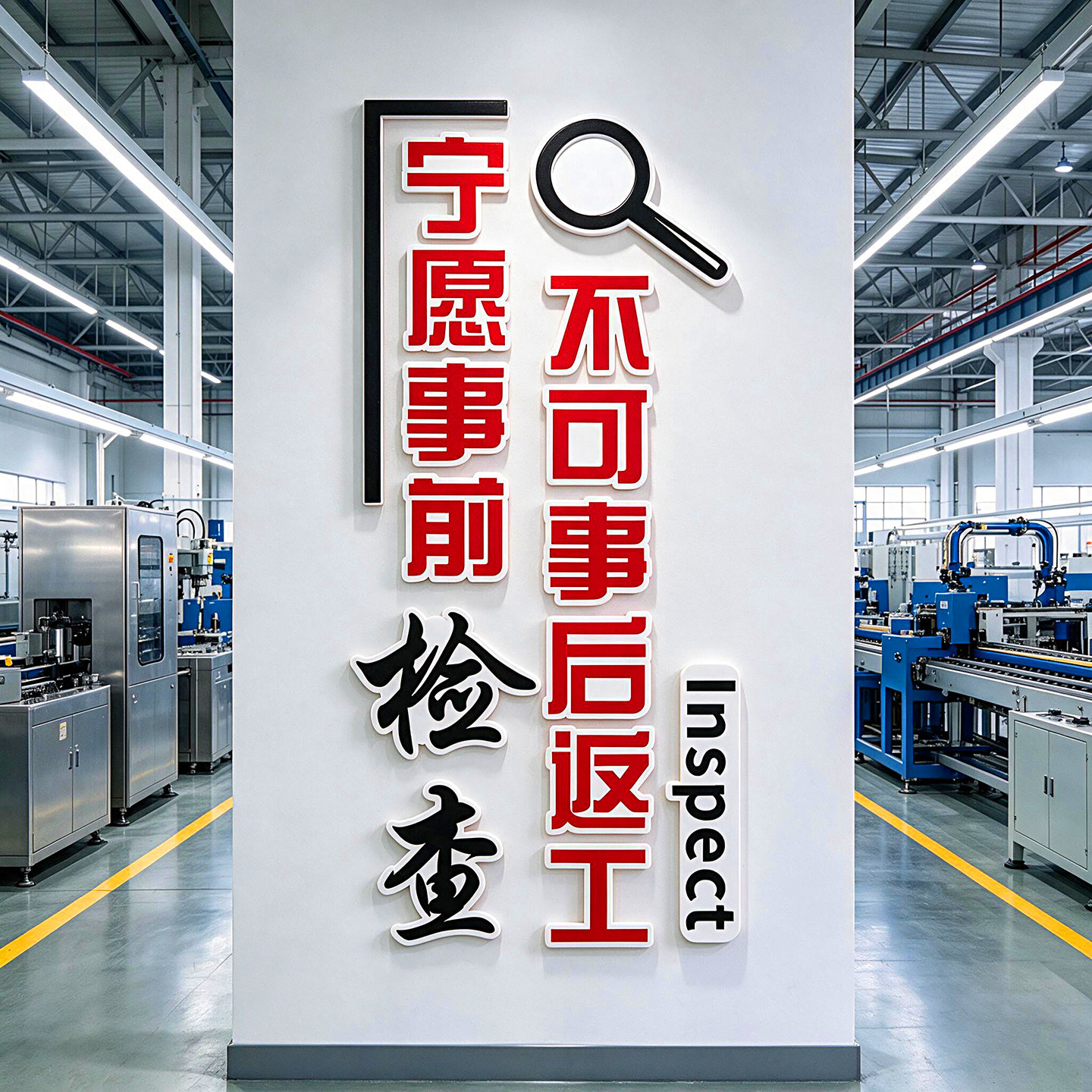生产车间布置装饰背景墙面质量警示励志标语工厂公司企业文化墙贴