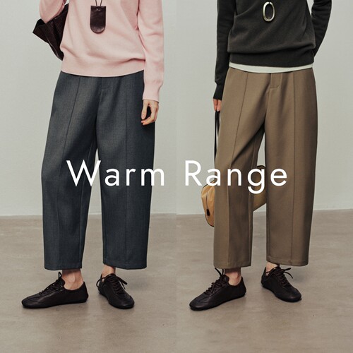 Warm Range 分割线茧型微锥九分西裤