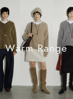 Warm Range V领套头羊毛毛衣秋冬宽松绒柔软感毛针织衫女