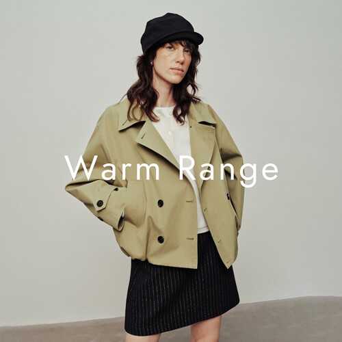 Warm Range 排扣收口翻领短风衣外套