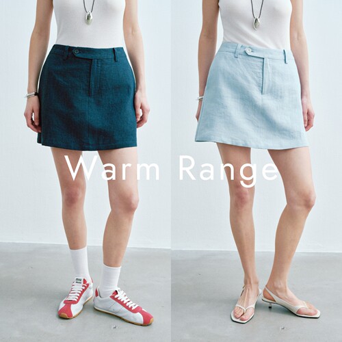 Warm Range 亲肤干爽亚麻A字半身短裙