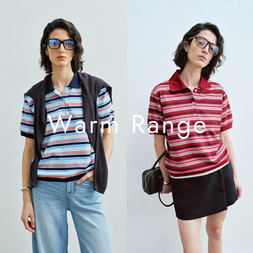 Warm Range MIU系Polo领条纹T恤女夏季休闲通勤罗纹复古撞色短袖