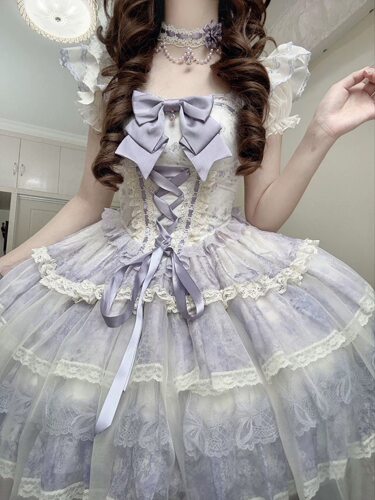小梨甜心春花雨梦 樱姬lolita原创设计双色JSK芭蕾公主实体店现货