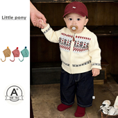 针织开衫 儿童韩版 费尔岛提花长袖 宝宝春秋新款 毛衣外套百搭针织衫