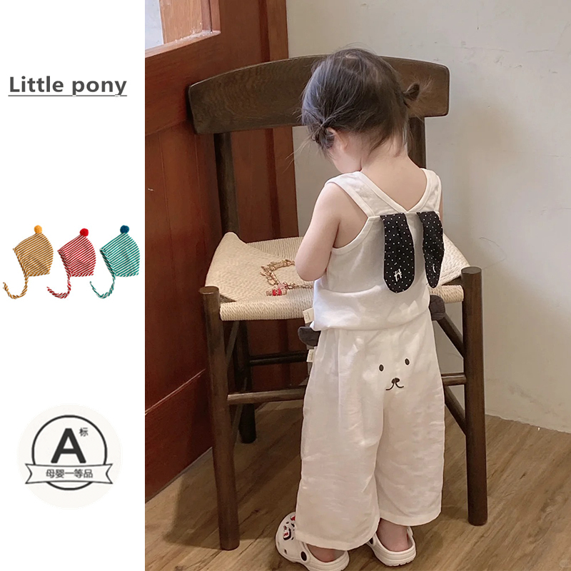 婴儿衣服夏季新款女宝宝可爱兔子耳朵背心裤子两件套女童超萌套装
