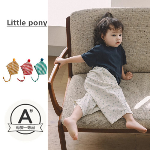 宝宝衣服夏季薄款短袖T恤防蚊裤套装2026女童韩版碎花休闲阔腿裤