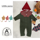 婴儿冬装 针织连体衣秋冬款 新生儿男女宝宝纯色毛衣爬服外出服圣诞