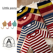 婴幼儿针织套装 家居服男女宝宝秋冬秋衣秋裤 两件套丹麦风拼色条纹