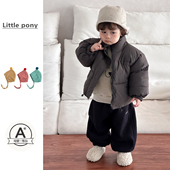 婴儿冬季 棉服男女宝宝加厚保暖时髦外套加厚棉衣 立领短款 新款 韩版