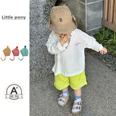 两件套韩版 婴儿衣服夏季 男宝宝字母上衣休闲短裤 套装 潮防晒衣 薄款