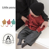 男女宝宝过年针织毛衣裤 子 毛呢裤 子套装 婴儿新年红色喜庆毛衣开衫