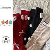 女宝宝秋冬新款 袜套韩版 洋气加厚针织中筒小腿袜保暖护膝一体袜套