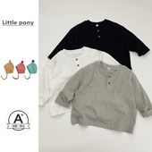 婴儿休闲长袖 儿童秋季 T恤 POLO衫 男女宝宝纯色百搭打底衫 新款 长袖