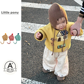 男女宝宝可爱印花加绒加厚卫衣卫裤 婴儿衣服秋冬新款 套装 两件套潮