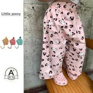 2025新款 休闲儿童阔腿裤 裤 韩版 子宝宝豹纹kt猫防蚊裤 婴儿衣服夏季