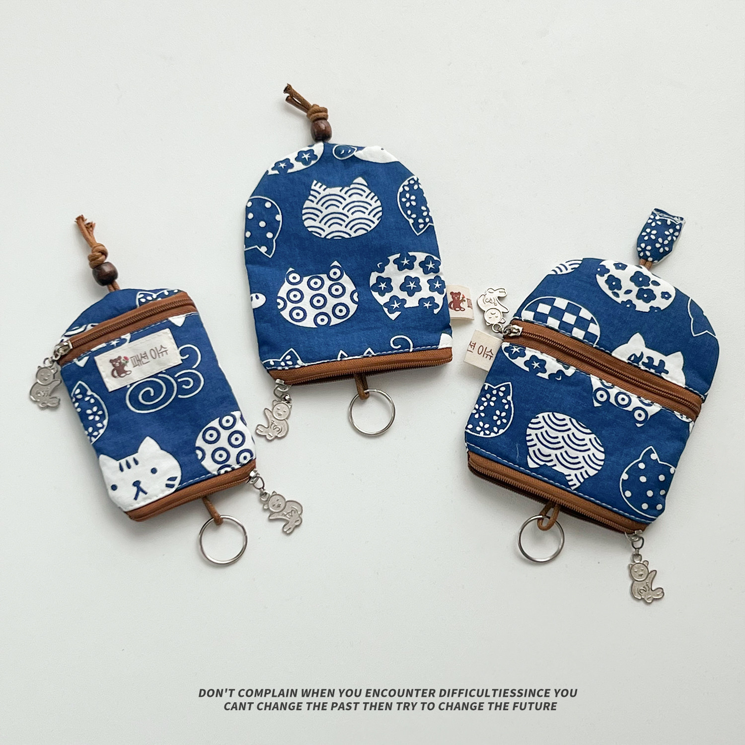 蓝底白花猫 大中小钥匙包拉链多功能大容量零钱卡位门禁卡收纳包,箱包皮具/热销女包/男包,钥匙包,淘宝优惠券,粉丝福利购,淘宝优惠卷