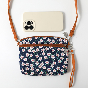 横版 斜挎手机包女小斜挎包棉布小碎花布艺夏季手拎小包