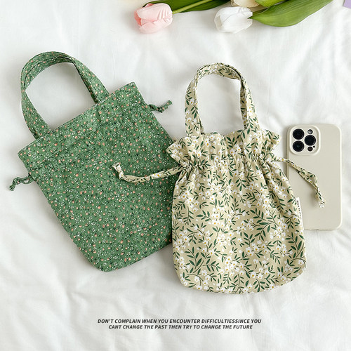 抹茶春日束口手拎包女可斜挎