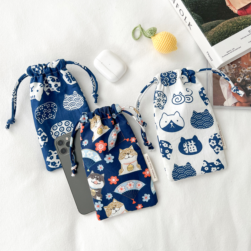 加厚升级抽线手机袋束口包女