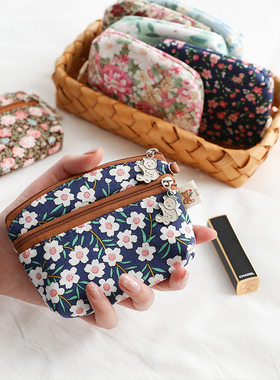 中老年人零钱包女送妈妈奶奶老人布艺收纳小布包拉链口袋钥匙钱包