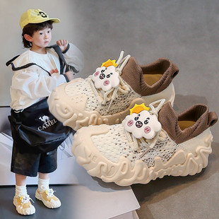 儿童一脚蹬运动鞋女童鞋春款2026新款椰子鞋男童鞋子宝宝网面透气