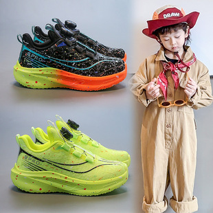 儿童跑步鞋2025新款秋款宝宝荧光绿运动鞋男童鞋子秋季软底女童鞋