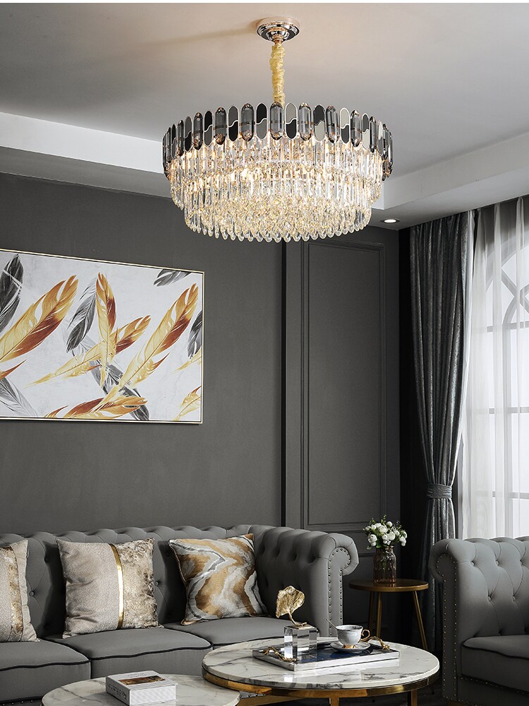 客厅灯大厅吊顶灯餐厅灯简约现代 新款 水晶灯卧室港式轻奢风灯具