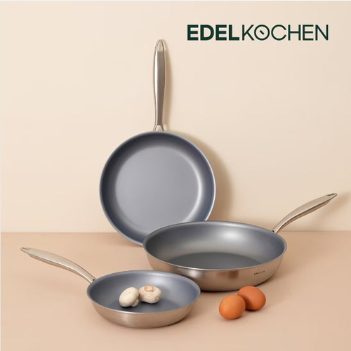 EDELKOCHEN304不锈钢炒锅+煎锅